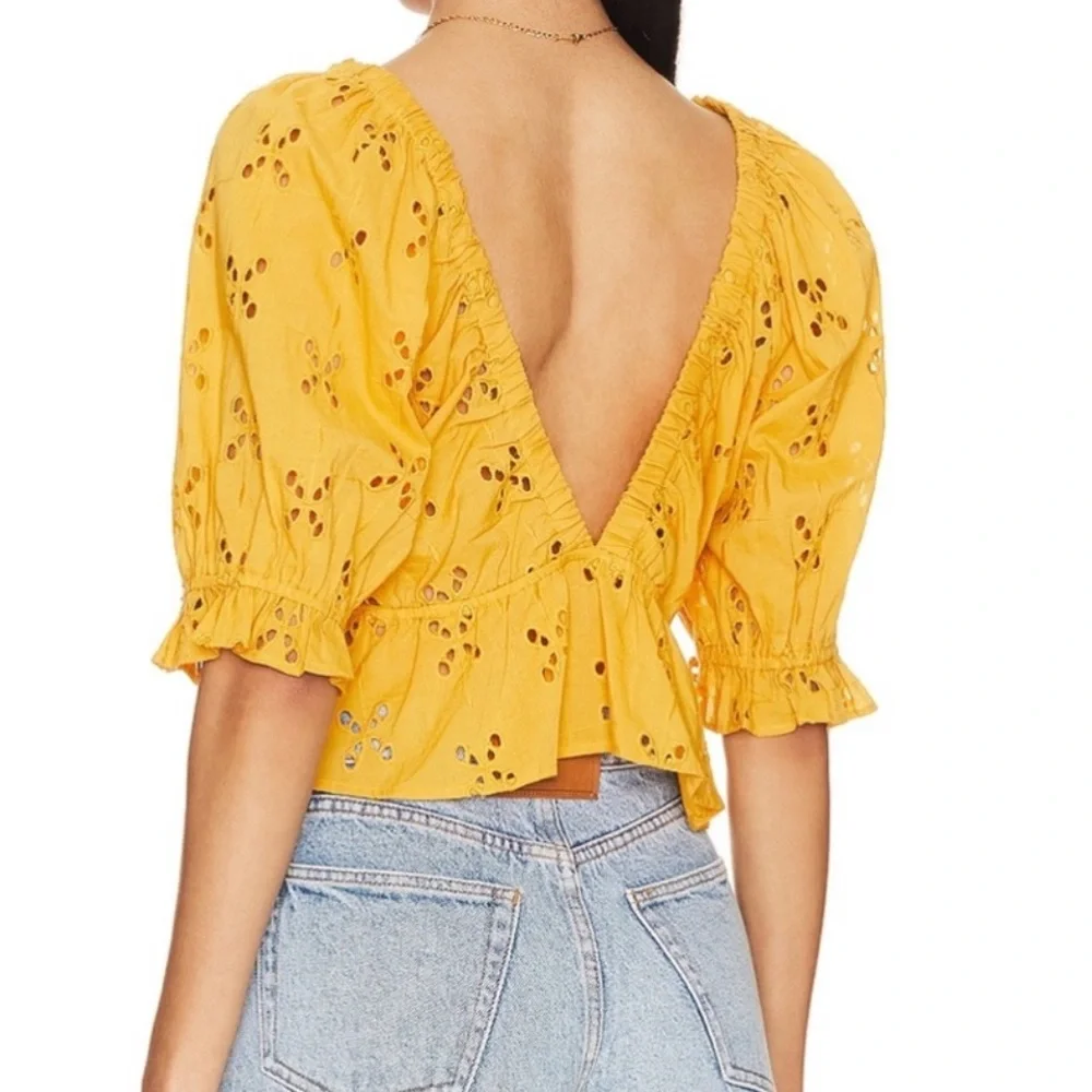 Free People Gardenia Eyelet Summer Top, NEW